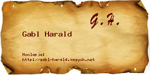 Gabl Harald névjegykártya